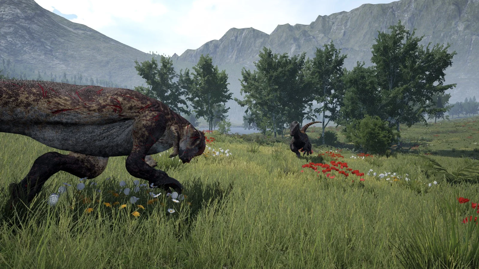 The Isle dinosaur herd scene for The Isle Cheats package preview